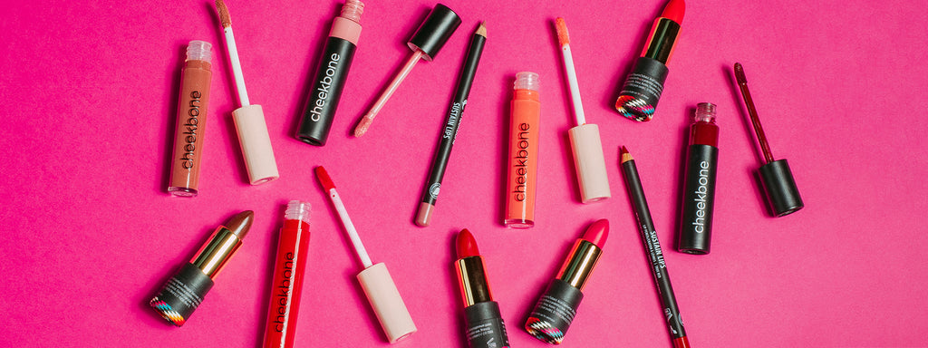 An assortment of Cheekbone Beauty lip products.